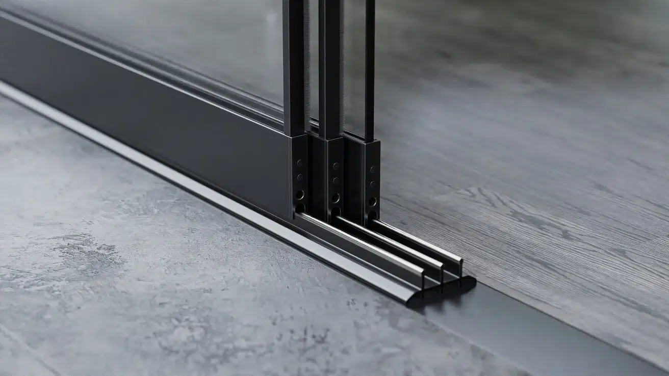 3-rail glazen schuifwand