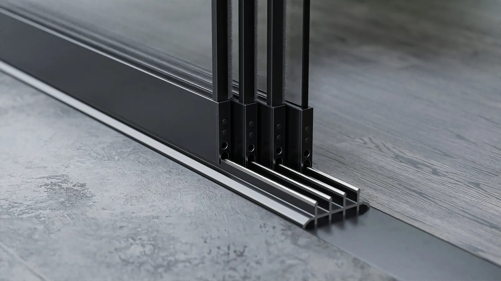 4-rail glazen schuifwand